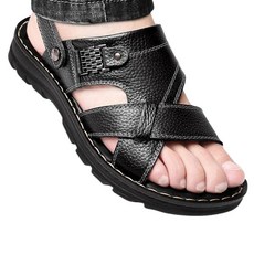 BA1 頭層牛皮按摩底涼鞋/拖鞋