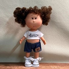 인기 감자인형 24cm 새해 선물 상자 소녀들 DIY 드레스업 장식품, 기본 의상 (인형 + 옷), 13. 화이트 T