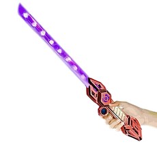 雷鳴刀刃光劍 升級版 兒童玩具, 紅柄六色燈光, 1個