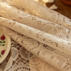 Kotile 에메랄드 그린 레이스 밸런스 창문 1개 패널 너비 152.4 x 길이 45.7cm(60 x 18인치) 기하학적 꽃무늬 크로셰 보헤미안 밸런스 커튼 태슬 포함