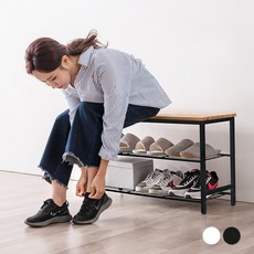 카라 벤치형 신발장 원목 다용도 수납장 600 800 1000 2colors, 600/화이트