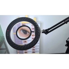 【NIKA】10吋專用LED美容燈 紋繡燈 放大鏡燈 美甲 美睫紋眉落地燈 110V照臉 霧眉紋身 工作燈 檯燈 立燈, 10吋黑色冷光燈帶放大鏡款