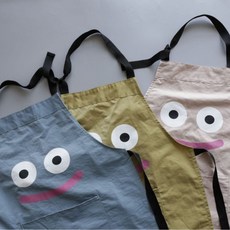 親子防潑水圍裙 兒童罩衣 咖啡酒店 韓版工作服, 薑黃色呆萌表情成人款