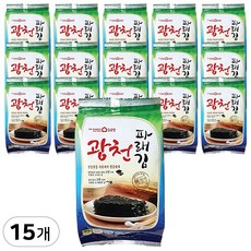 광천 김공장 파래식탁김 파래전장김 삼육식탁김 들기름 전장김 광천김 선물세트, 1.파래 식탁김 15g x 15봉