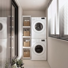 스피드랙 국내 제조 슬림형 무볼트 철제 틈새 선반, 화이트, 5단