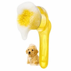 애완견 강아지 목욕 고양이 애완 동물 브러쉬 특수 실리콘 목욕 및 스크럽 제품, 1개, 노란색