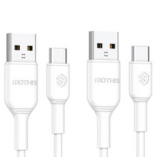 이안 C타입 USB 케이블, 2개, 화이트, 1m