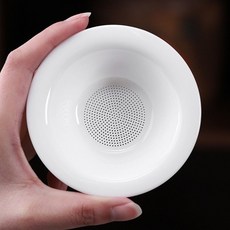 貝貝茶濾 白瓷茶葉過濾網 茶水分離 茶隔 陶瓷泡茶濾茶器, 精選款 白瓷過濾網+簡裝, 1個