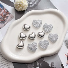 블링실버하트 10P set 냉장고 현관문 인테리어 자석 작지만 강력한 귀여운 마그넷, 블링실버하트 10pcs 세트 자석