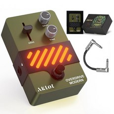 AKLOT 옥타브 일렉트릭 기타 페달: 빠른 트래킹 및 다이내믹 리스폰스 +1/-1 옥타브 및 레벨 컨트롤 미니 기타 이펙트 페달 트루 바이패스 네온 서브 시프트, Modern Overdrive