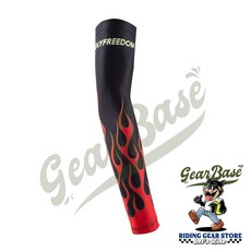 【吉兒基地 Gear Base】HolyFreedom Burning 火焰 義大利 手臂 防曬 袖套 騎士 紋身, 1個, 騎士袖套, Black