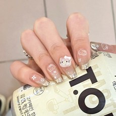 말랑네일 글레이즈드 네일팁 데일리 숏롱 셀프 붙이는 키티 네일아트, 1개, 04. 매직미러