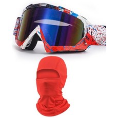 ImmoON 온oSand 샌드Motocross산악자전거고글 방한모포함 여성남성청소년 더트바이크ATVMXMTB레이싱고글안전안경보호안경 블랙모노크롬스프레이125696, 레드 - 레드 블루 스플래시