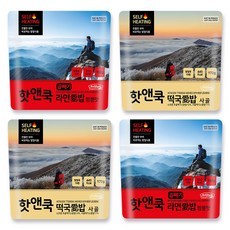 이지밥 핫앤쿡 떡국애밥사골172g2개+ 핫앤쿡 곱빼기 라면애밥짬뽕160g2개, 1세트