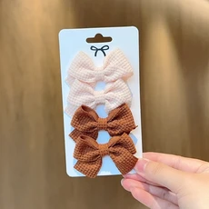 쿠쿠스토어 4//10Pcs 부드러운 목화 활 머리핀 소녀 달콤한 디자인 컬러 블록 섬세한 Hairgripe Barrettes, 10 A030-2