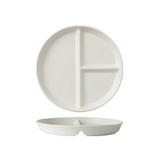 이모션라인 반찬그릇 나눔접시 브런치 플레이트 3칸 3구 3절 접시, 1개, 화이트(원형)