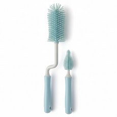 엘스 실리콘젖병360도세척브러쉬세트(젖병솔+젖꼭지솔), 블루, 1세트