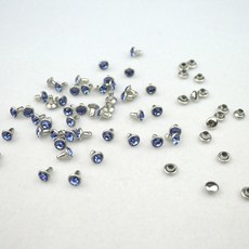 옷 가방 모자 장식에 적합한 다채로운 모조 다이아몬드 리벳 소재 50mm 세트 DIY 손 바느질 버튼 액세서리, 파란색, 1개