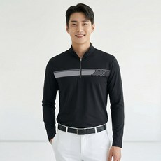 <스타일랑> 남성 기능성 긴팔 집업 티셔츠_등산 골프 마크프로