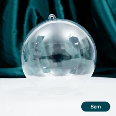 쿠쿠스토어 1/12Pcs DIY 중공 크리스마스 플라스틱 투명 채울 수있는 Bauble 트리 매달려 장식품 홈 파티, 02 PCS, 02 8cm