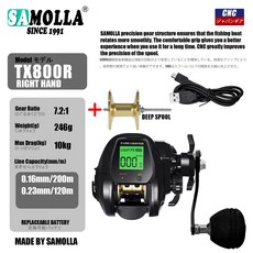 【A 優選】新款數顯水滴輪 海釣筏釣橋釣船釣出口日本漁輪usb充電深度記憶報警, 黑色右手+深線杯