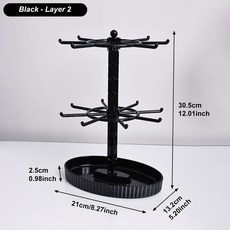 1개 회전식 2단 3단 보석 진열대 다기능 귀걸이 반지 팔찌 시계 액세서리 정리함