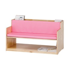 아이꿈터 원목 벤치 책꽂이, 분홍(775216)