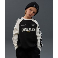 MARK GONZALES KIDS 곤잘레스 라글란 테이프 맨투맨-블랙