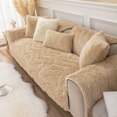 커버 소파 패드 천커버 천갈 70x70cm 스킨스 커버링 매트, 1개, C. 롱 퍼 웨이브 - 카키