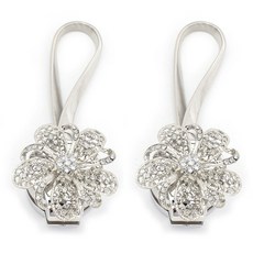 OH MY BOYFRIEND 花磁鐵窗簾夾, 2套, 銀色