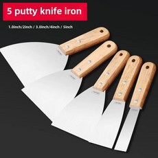 델리 스테인레스 스틸 나무 손잡이 도구 날카로운 청소 퍼티 가장자리 그레이 오일 나이프 삽, 4 3 인치-스테인리스 스틸-나무 손잡이 퍼티 나이프, 1개