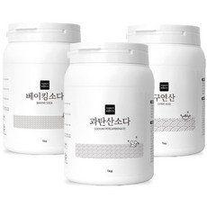 가성비가 브랜드다 베이킹소다+과탄산소다+구연산 천연세제 1kg x 3개(용기타입), 2세트