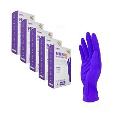 【京閣織化】NBR紫色加厚手套-100支 紫色丁腈手套 拋棄式橡膠手套, 1個, 超商限10盒, NBR紫, M