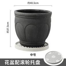 오래된 앤티크 블랙 화이트워시드 킹 사이즈 화분 거실 안뜰 정원 백합 대나무 바나나 나무 공작새 나무, 01 Combination 2