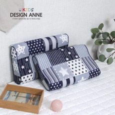 디자인엔 순면 스타 아동메모리폼베개-블루, 블루:25x40x6cm, 색상