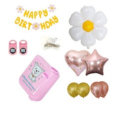 제너럴케이 생일파티빔 파티용품 세트, 1세트, 핑크
