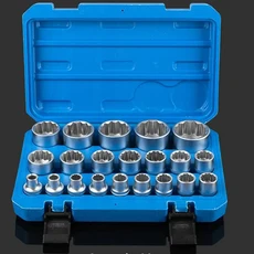 스플라인 소켓 세트 1/2" 드라이브 범호환 미터법 8-36mm 12점 Cr-V, 02 21Pcs