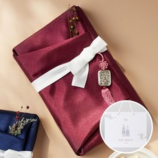 조은나래 도라지정과 결혼답례품 꽃길에디션 + 메세지카드, 보자기포장(한복매듭법-진한빨강), 1박스, 700g