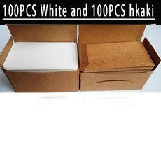 100/200 Pcs 카드 놀이 빈 DIY 게임 엽서 수제 벽지 메시지 흰색, 04 White and hkaki