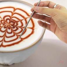 라떼아트펜 애칭 스텐 바리스타 커피 에칭펜 연습 패턴, 1개, 상세페이지 참조