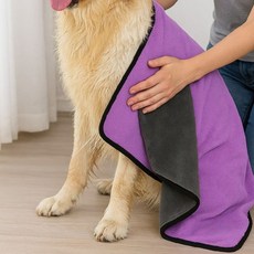 애완동물 세정 후 속건 극세사 흡수 타월 중대형 반려견 고양이 목욕 물기제거용, 1개, 대