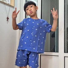 SS 폭스 풍경인견 반팔 오픈 잠옷세트 남아동용