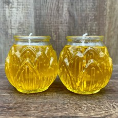 5號蓮花蠟燭 黃色蓮花酥油燈 招財祈福 品質好, 1個, 黃色5號蓮花蠟燭【果凍】1 箱（48對）