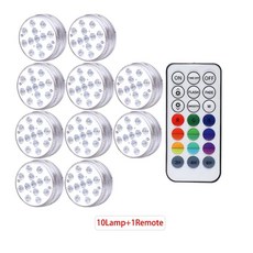 수영장용 잠수정 자석 흡입 컵 리모컨 수중 장식, 10lamp 1remote, 1개