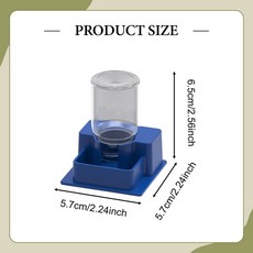 육지거북이 자동 식수대 파충류 디스펜서 먹이통 그릇 가정용 사료통 도마뱀 양서류, 블루, 1개