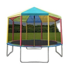 대형 트램펄린 실외 방방 천막 점핑 캠핑장 안전망, D. 10인치 3.06m트램펄린+천장컬러