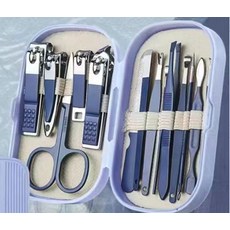 DFMEI 可愛指甲刀14件套裝家用女生指甲剪學生指甲鉗兒童大小號美甲工具, 1個, 藍色-14件套:如圖