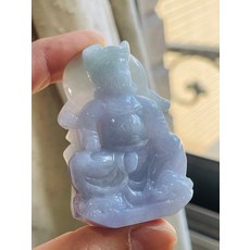 廣澤尊王翡翠玉牌吊墜 春彩紫綠雙色 精緻雕刻 祈福平安掛飾, 天然A貨玉 膠潤濃春彩廣澤尊王翡翠玉牌 濃郁亮紫淡綠滿底色 芙蓉膠潤底妝 色滿光澤度佳, 1個