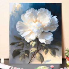 솔리스토어 diy 그림그리기 30 x 40 cm 캔버스 액자 해배라기 꽃 인테리어 액자만들기 예쁜 그림 액자 거실인테리어 유화그리기 재물운 소품 돈들어오는 그림 장식품 DYI, 1개, 백동백
