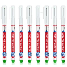 8 개/대 20mm 깊은 구멍 긴 펜촉 마커 금속 천공 펜 방수 욕실 목공 장식 다목적, [06] 8Pcs green